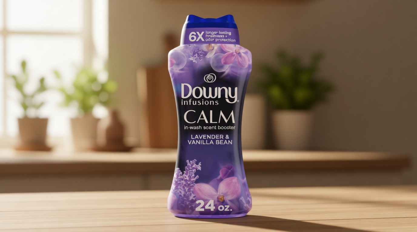 Downy Calm In Wash Laundry Scent Booster Beads, Soothing Lavender And Vanilla Bean Scent, 24.0 OZ, Laundry Scent Beads, Long Lasting Freshness