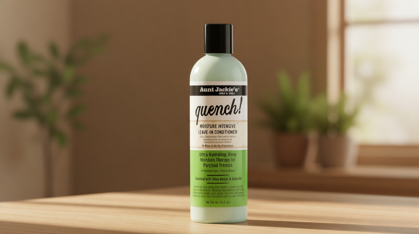 Aunt Jackie's Curls and Coils Quench Moisture Intensive Leave-In Hair Conditioner for Natural Curls, Coils and Waves, Enriched with Shea Butter, 12 oz