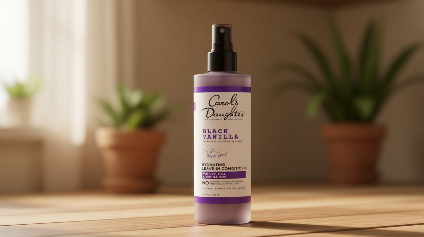 Carol's Daughter Black Vanilla Leave In Conditioner for Curly, Wavy or Natural Hair, Moisturizing Hair Care for Dry, Dull or Brittle Split Ends, 8 Fl Oz Cradle to Cradle Certified