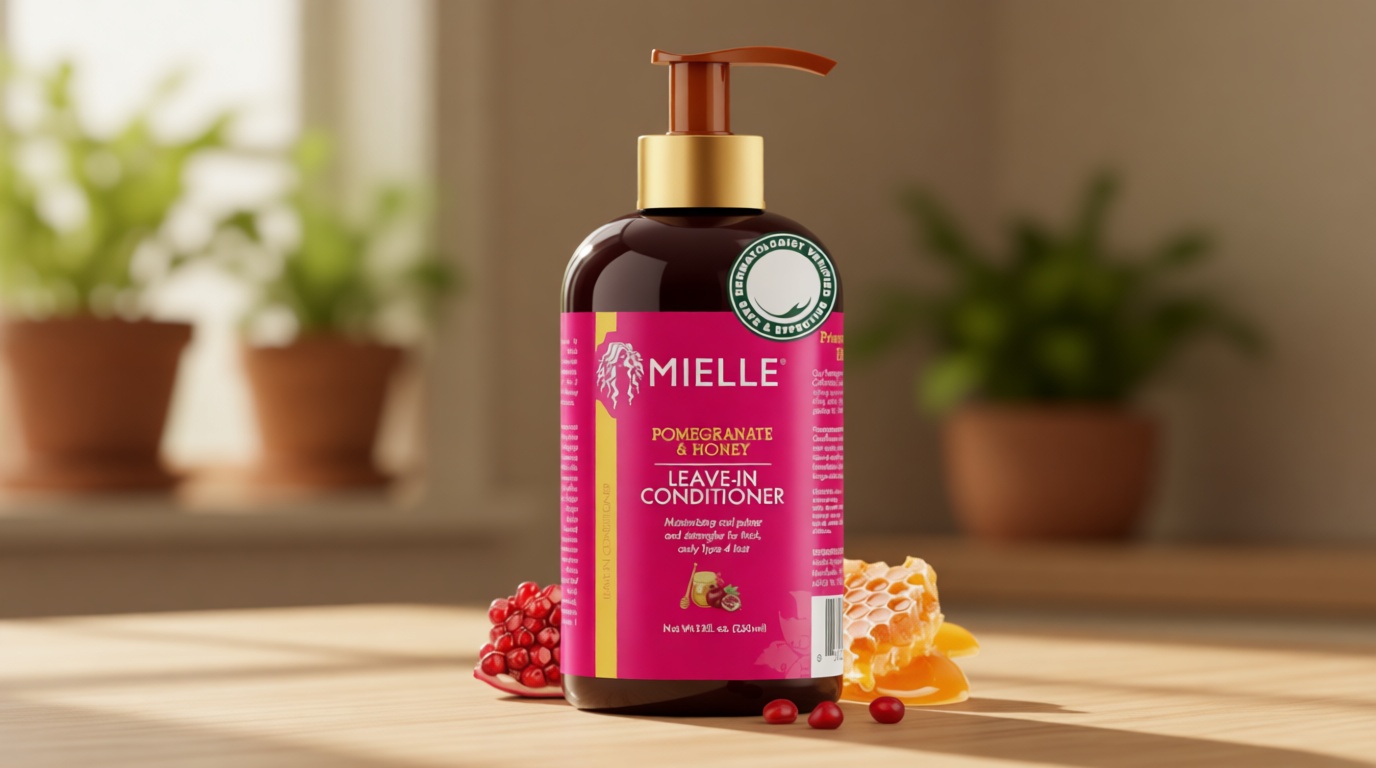 Mielle Organics Pomegranate & Honey Leave In Conditioner for Curly Hair - Moisturizing Detangler & Curly Hair Treatment to Help Repair Damage, Prevent Frizz & Improve Shine (12 Fl Oz)