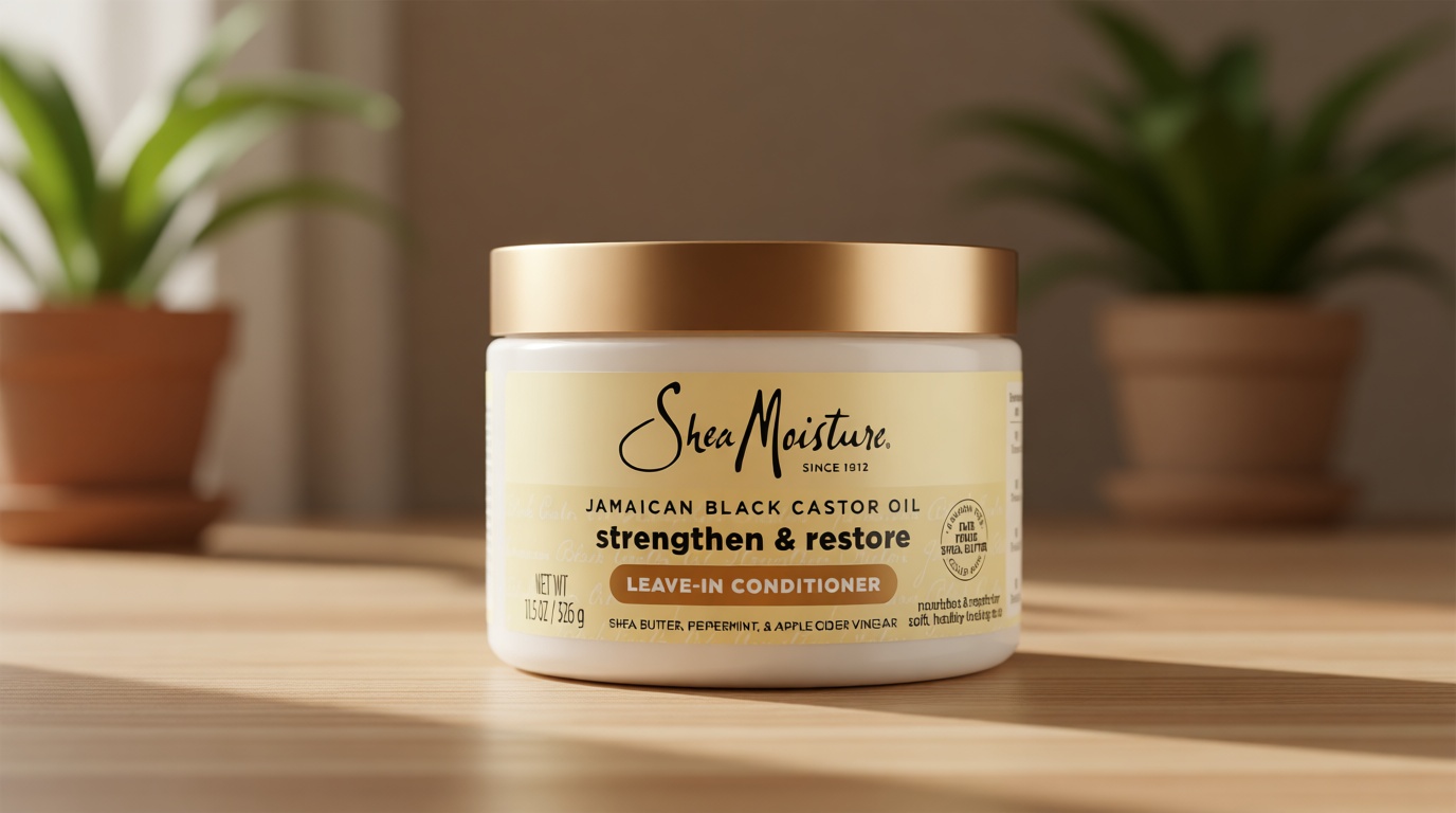 SheaMoisture Jamaican Black Castor Oil Leave In Conditioner 100% Pure Jamaican Black Castor Oil For Damaged Hair to Soften and Detangle Hair 11.5 oz