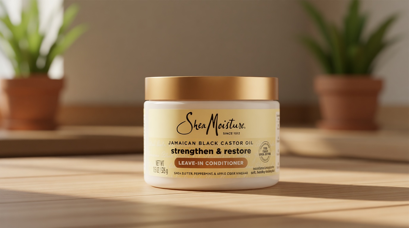 SheaMoisture Jamaican Black Castor Oil Leave In Conditioner 100% Pure Jamaican Black Castor Oil For Damaged Hair to Soften and Detangle Hair 11.5 oz