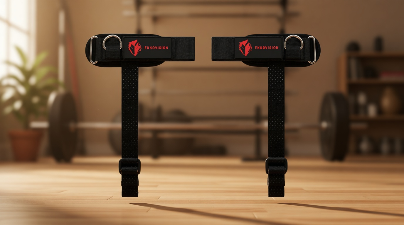 Ekkovision Weight Lifting Straps With Cuffed D Ring, Wrist Support for Men, Heavy Duty Thick Comfortable Lifting Straps, Secure Fit, Enhanced Grip, Straps for Weightlifting & Gym Training, Black