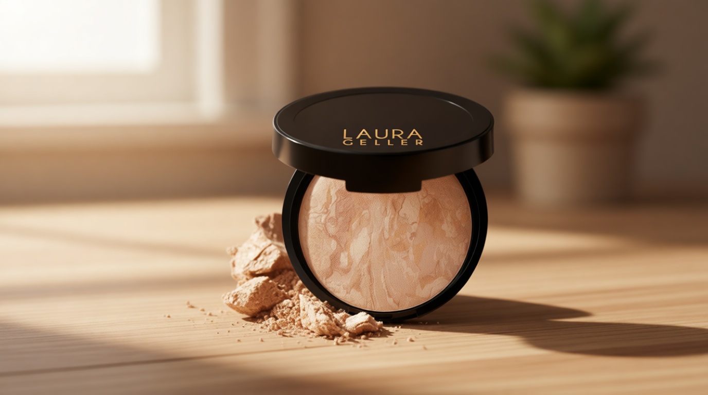 LAURA GELLER NEW YORK Award-Winning Baked Balance-n-Brighten Color Correcting Powder Foundation - Fair - Buildable Light to Medium Coverage - Demi-Matte Natural Finish