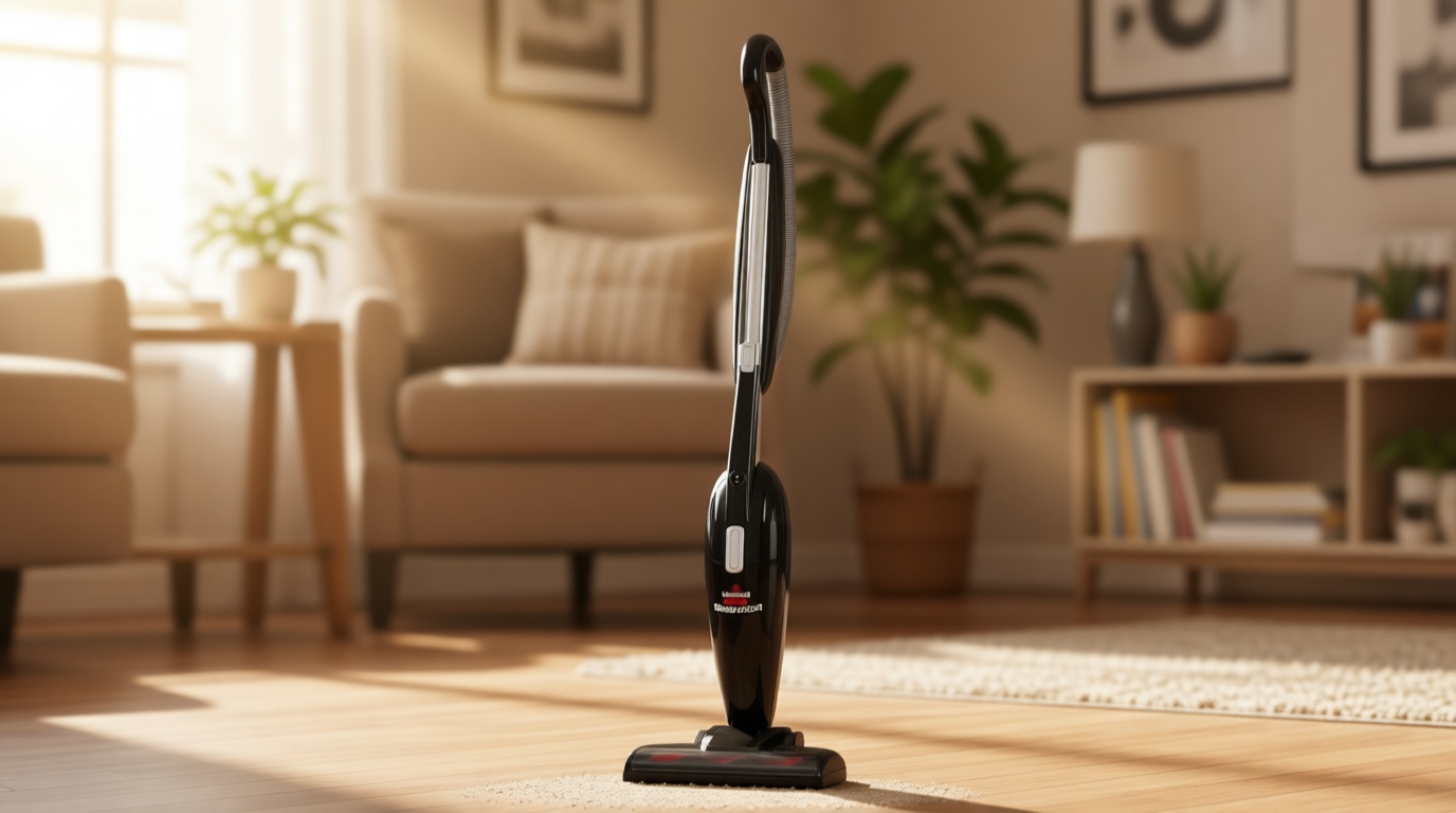 Bissell 2033M Featherweight Stick Lightweight Bagless Vacuum and Electric Broom with Crevice Tool for Hard Floors and Carpets, Black