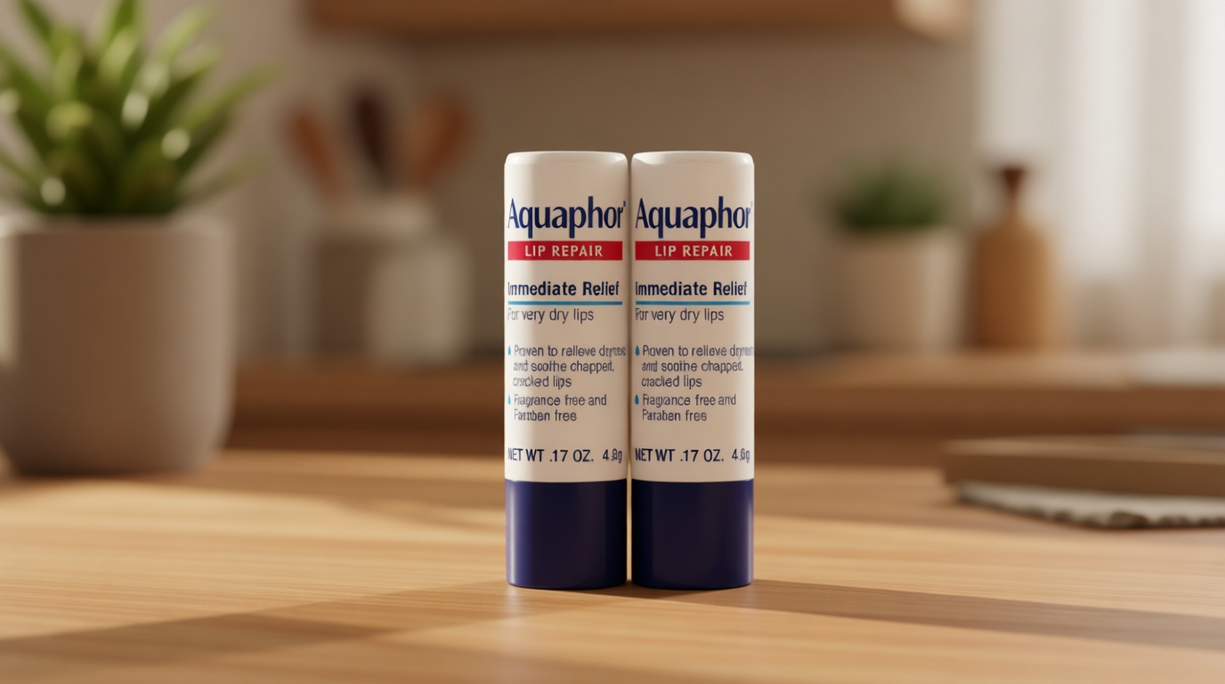 Aquaphor Lip Repair Stick, Moisturizing Lip Balm Pack, Relieves Dryness, 0.17 Oz Stick, Pack of 2