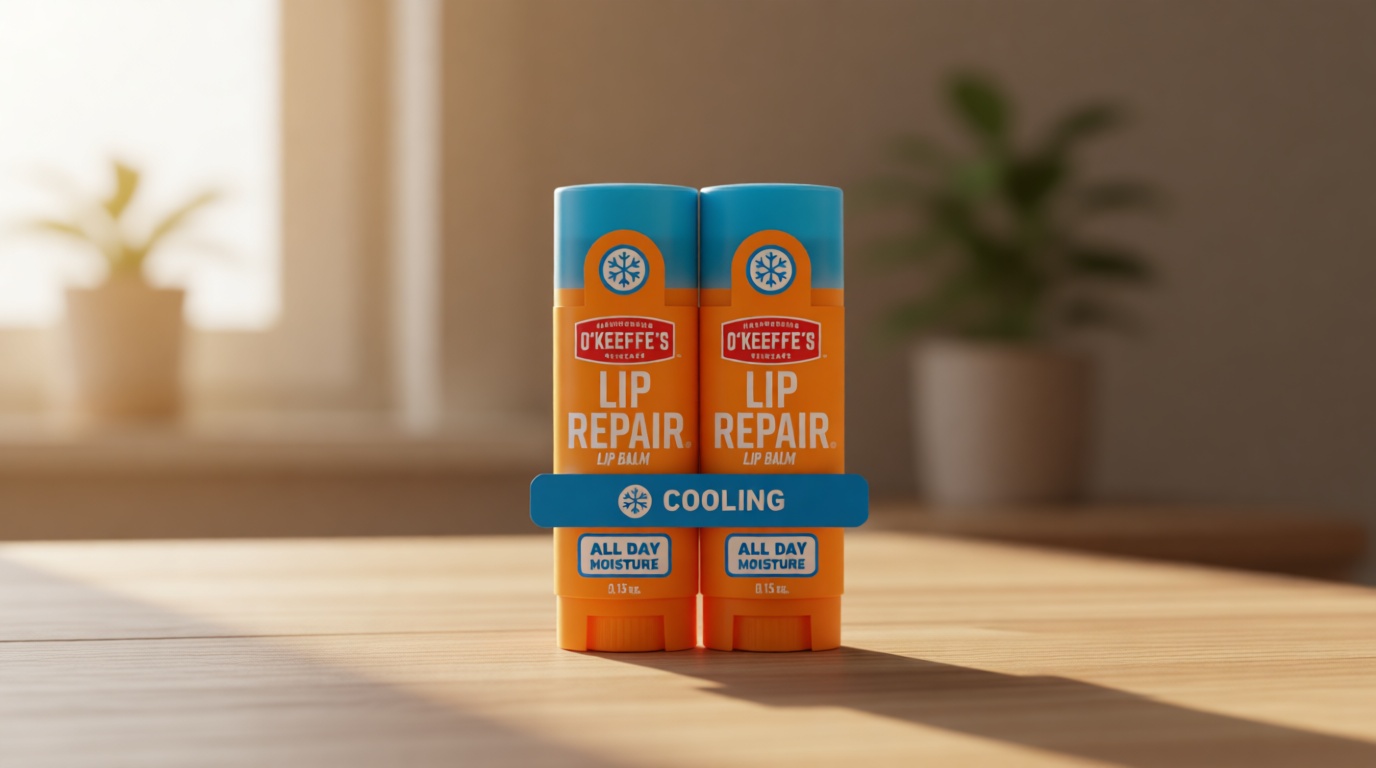 O'Keeffe's Lip Repair Lip Balm With Cooling Relief for Dry, Cracked Lips - Stick (Twin Pack) - Moisturizer for Extremely Cracked, Dry Lips