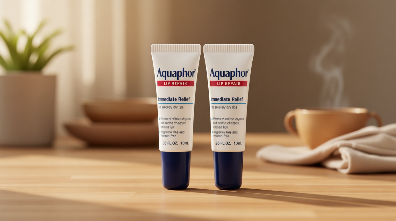 Aquaphor Lip Repair Ointment, Moisturizing Lip Balm Pack, Relieves Dryness, 0.35 Tube, Pack of 2