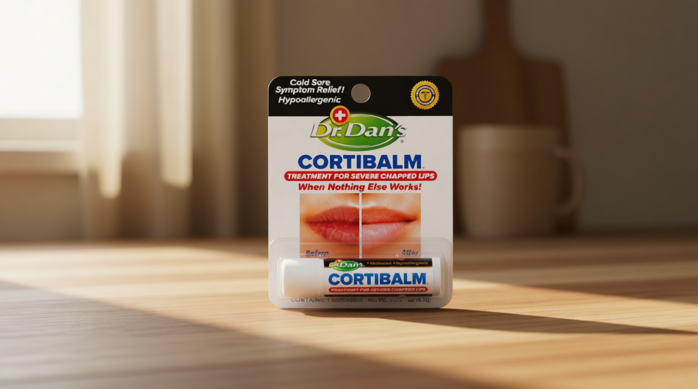 Dr. Dan's Cortibalm - 1 Pack - for Dry Cracked Lips - Healing Lip Balm for Severely Chapped Lips - Designed for Men, Women and Children