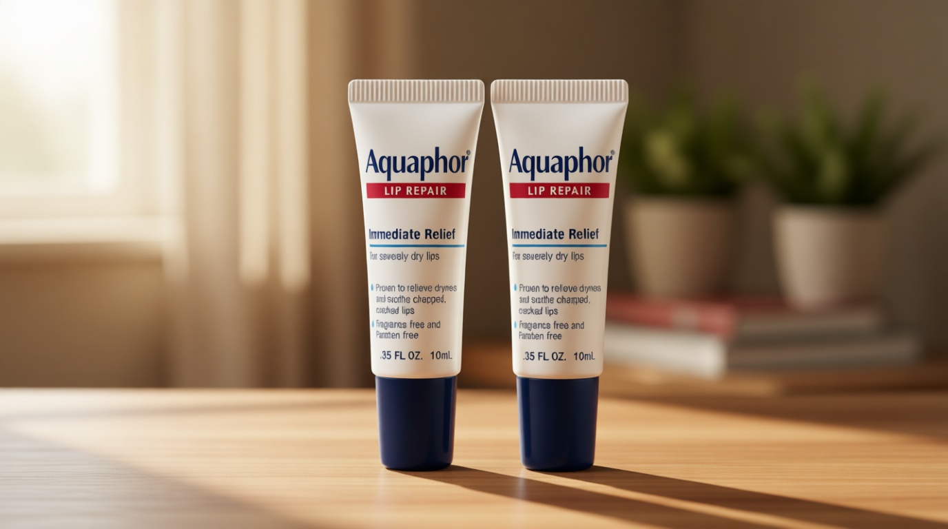 Aquaphor Lip Repair Ointment, Moisturizing Lip Balm Pack, Relieves Dryness, 0.35 Tube, Pack of 2