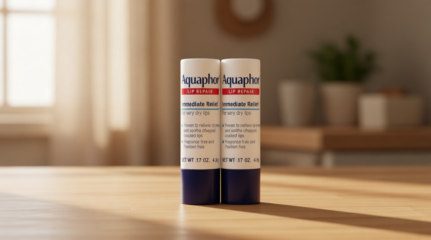 Aquaphor Lip Repair Stick, Moisturizing Lip Balm Pack, Relieves Dryness, 0.17 Oz Stick, Pack of 2