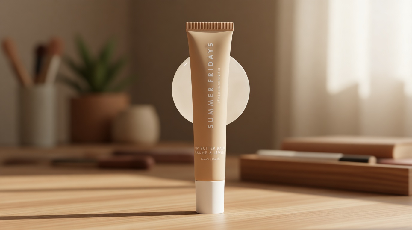 Summer Fridays Lip Butter Balm - Conditioning Lip Mask and Lip Balm for Instant Moisture, Shine and Hydration - Sheer-Tinted, Soothing Lip Care - Vanilla (.5 Oz)