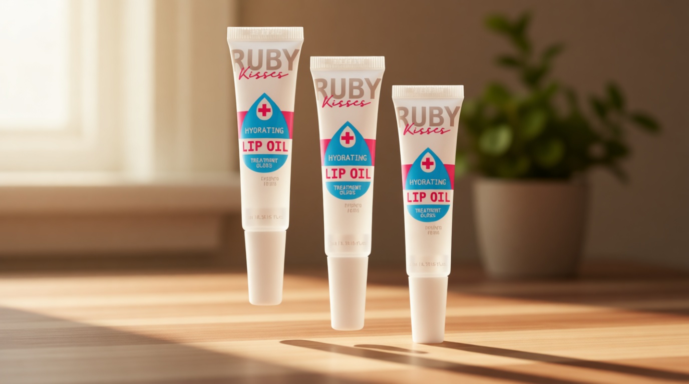 Ruby Kisses Hydrating Clear Lip Oil Treatment Gloss (3 Pack), Hydrates & Heals with Vitamin E & Jojoba, Lightweight Non-Greasy Formula with Almond Oil, Repair & Protect Dry Chapped Lips