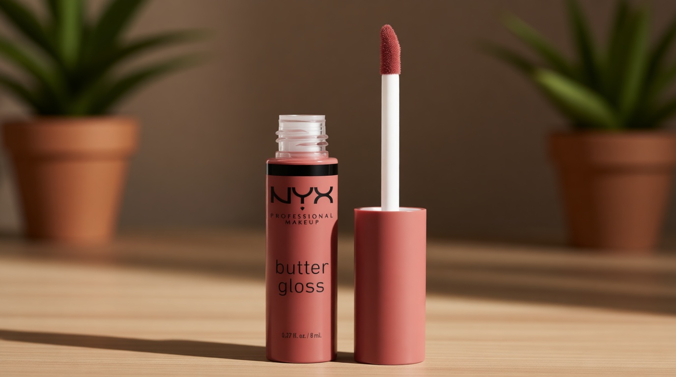 NYX PROFESSIONAL MAKEUP Butter Gloss, Non-Sticky Lip Gloss - Praline (Deep Nude)