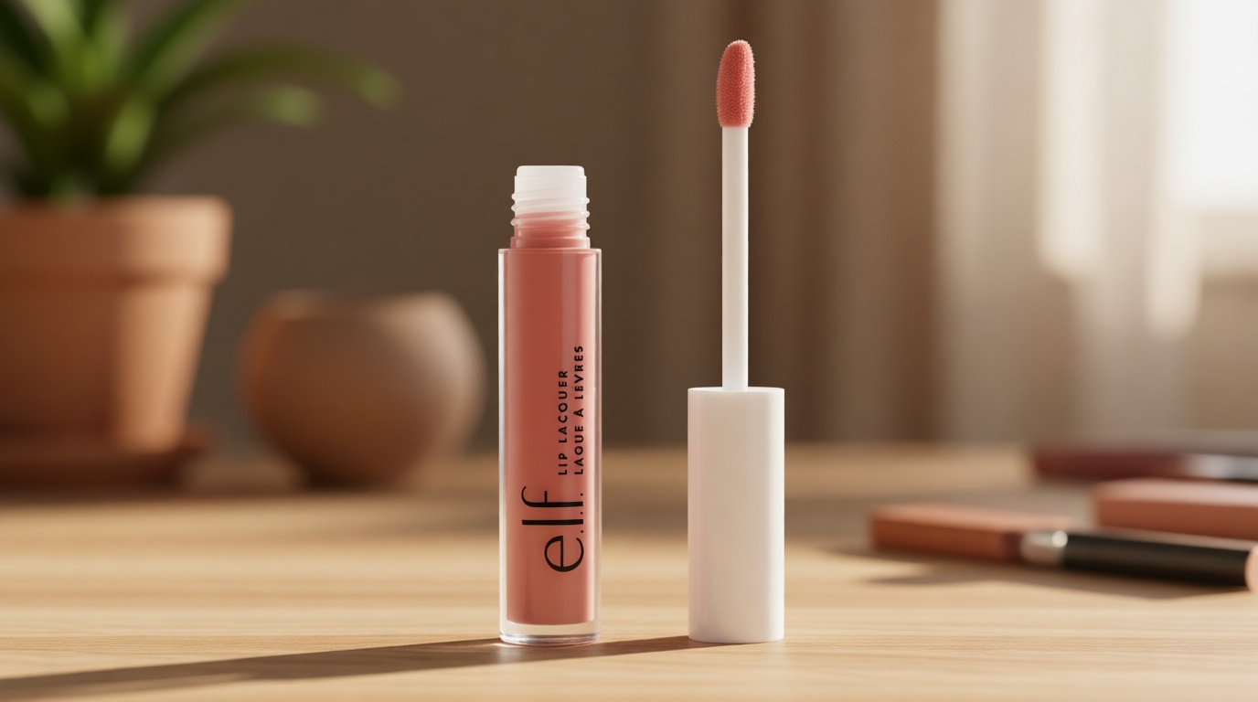 e.l.f. Lip Lacquer, Nourishing, Non-Sticky Ultra-Shine Lip Gloss With Sheer Color, Infused With Vitamins A & E, Vegan & Cruelty-Free, Whisper Pink