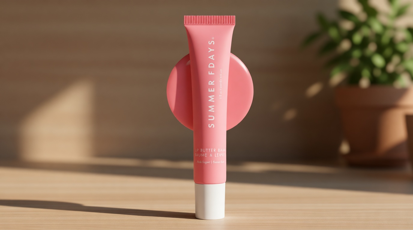 Summer Fridays Tinted Lip Butter Balm - Conditioning Vegan Lip Balm for Instant Moisture, Shine & Hydration - Sheer-Tinted, Soothing Skincare - Pink Sugar (.5 Oz)