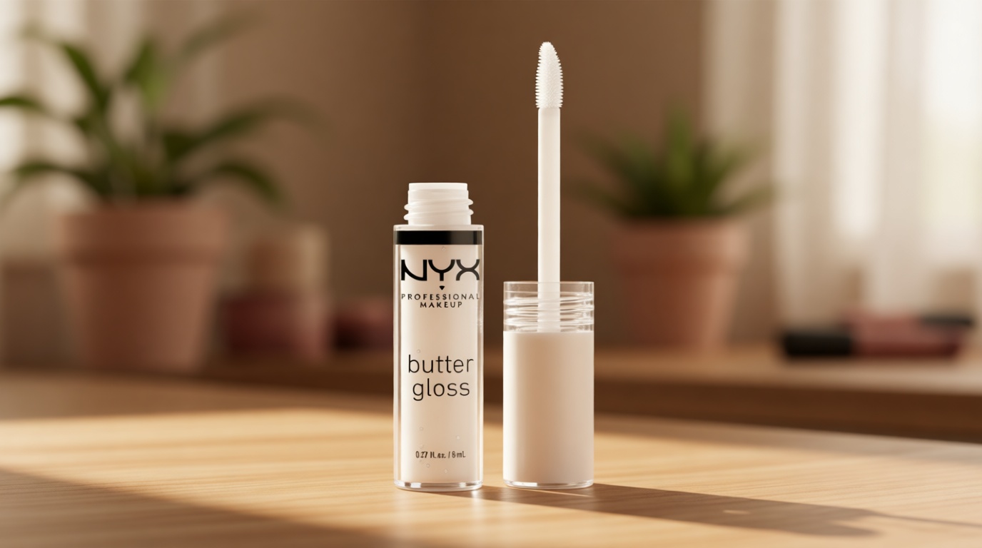 NYX PROFESSIONAL MAKEUP Butter Gloss, Non-Sticky Lip Gloss - Sugar Glass ,Clear