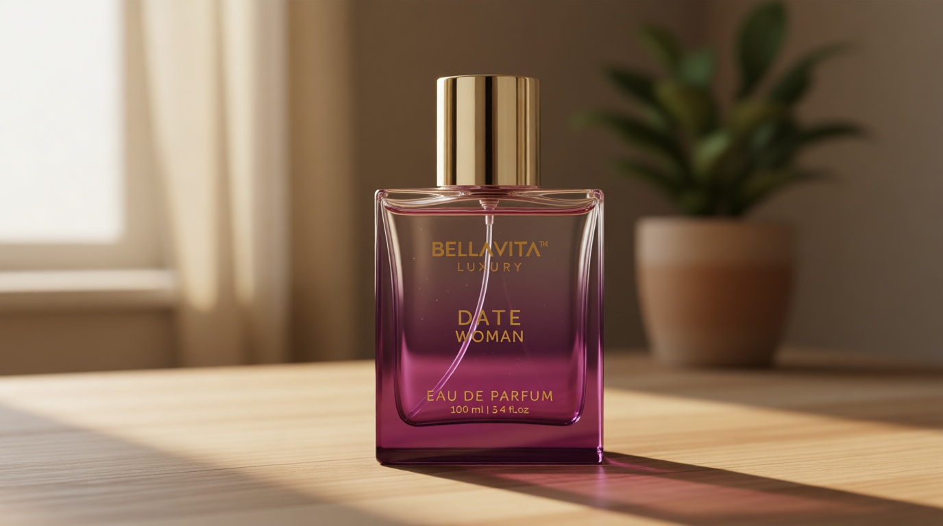 Bellavita Luxury DATE Eau de Parfum | 100 ml (3.4 fl.oz.) | Perfume for Women | Floral, Pink Pepper, Jasmine, and Moss Notes | Long Lasting Women's Fragrance
