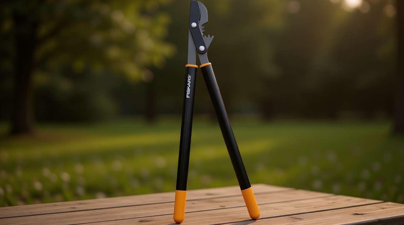 Fiskars 32" PowerGear Bypass Loppers, Patented Mechanism Multiplies Force to Reduce Strain, Heavy-Duty Precision-Ground Steel Blade for Living Growth, Trims Tree Branches up to 2" Diameter