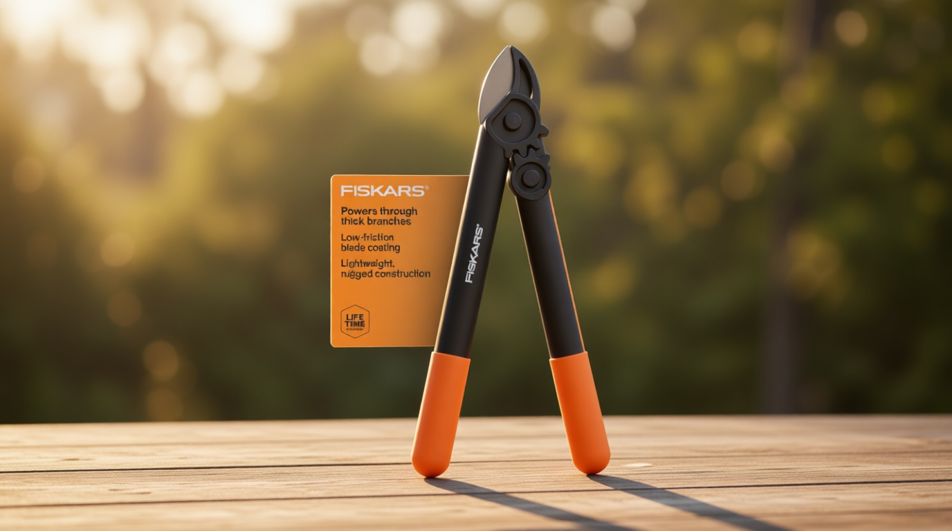 Fiskars 15-Inch PowerGear Loppers, Sharp Steel Blade Bush and Tree Trimmer, Cuts up to 1.25-Inch Diameter Branches, Rust Resistant and Lightweight Pruner, Yard Tools for Gardening