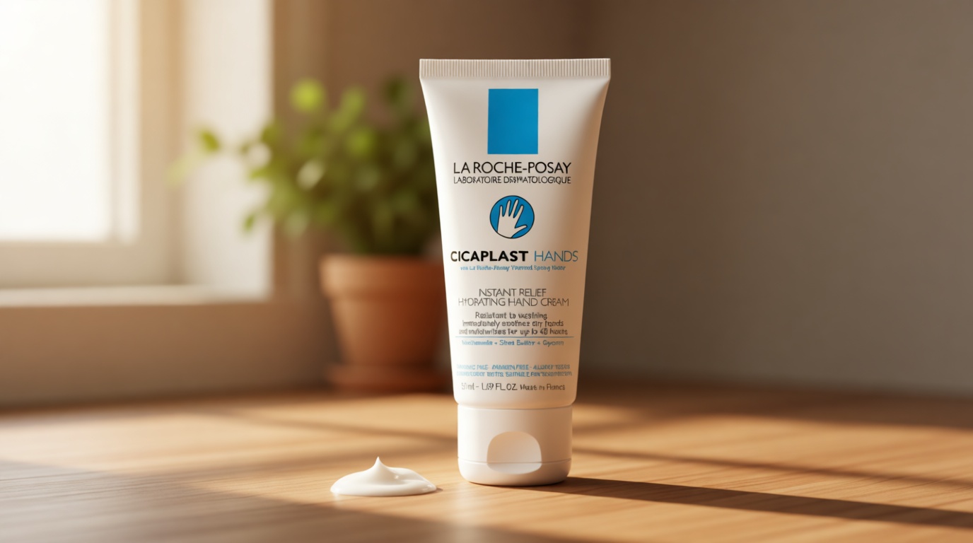 La Roche-Posay Cicaplast Hand Cream, Instant Relief Moisturizing Hand Lotion for Dry Hands, Shea Butter Lotion for Dry Cracked Hands, Non Greasy, Fragrance Free