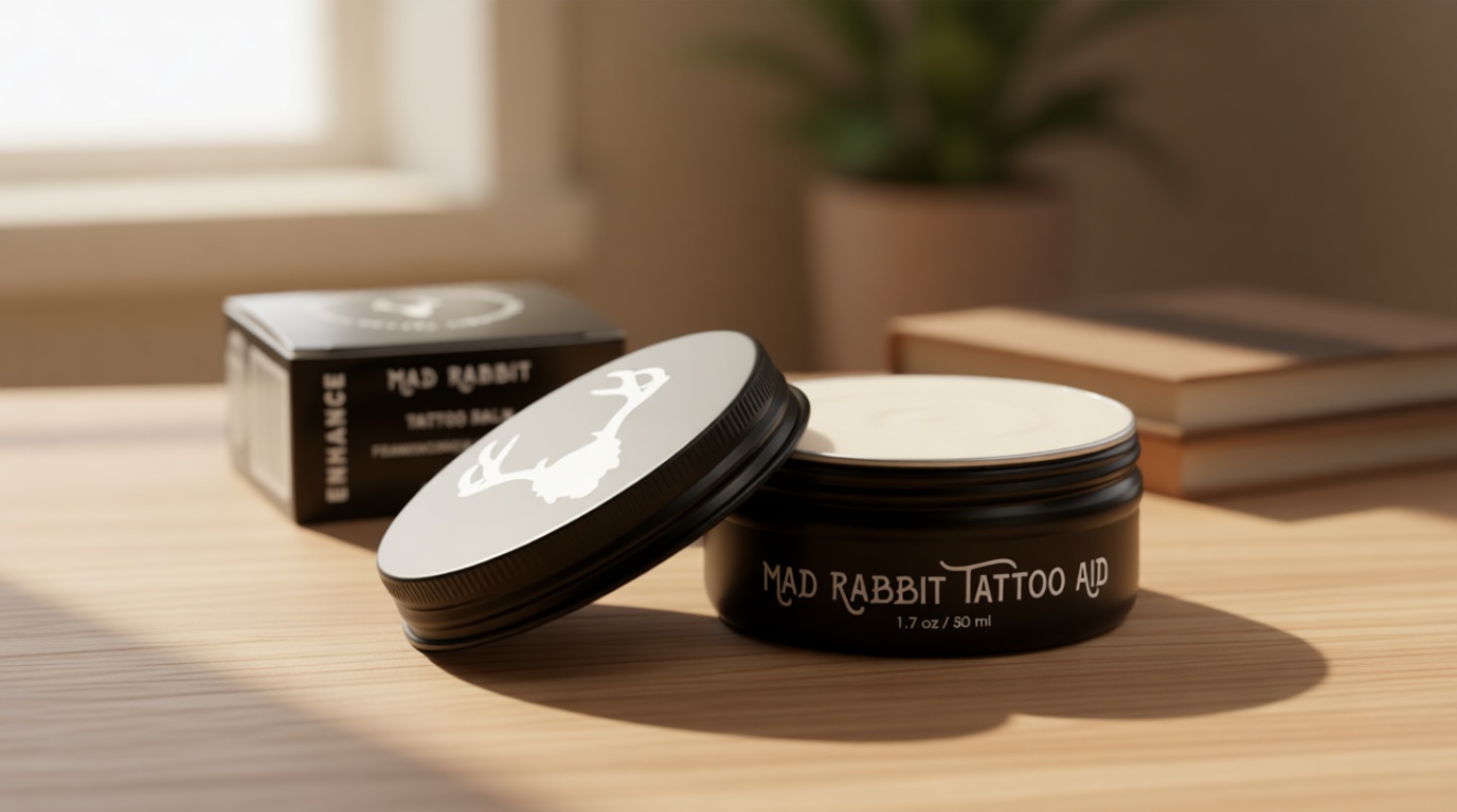 Mad Rabbit Tattoo Balm & Aftercare Cream- Color Enhancement that Revives Old Tattoos, Hydrates New Tattoos, Made With Clean Ingredients + Petroleum Free, Daily Tattoo Lotion Moisturizer & Brightener