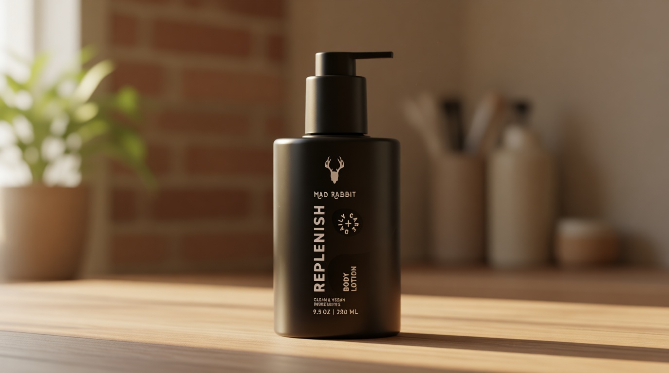 Mad Rabbit Replenish Tattoo Body Lotion - Fragrance-Free Lotion, Non-Greasy & Silicone-Free, Clean Ingredients, Lightweight for Daily Use (9.5 Ounce)