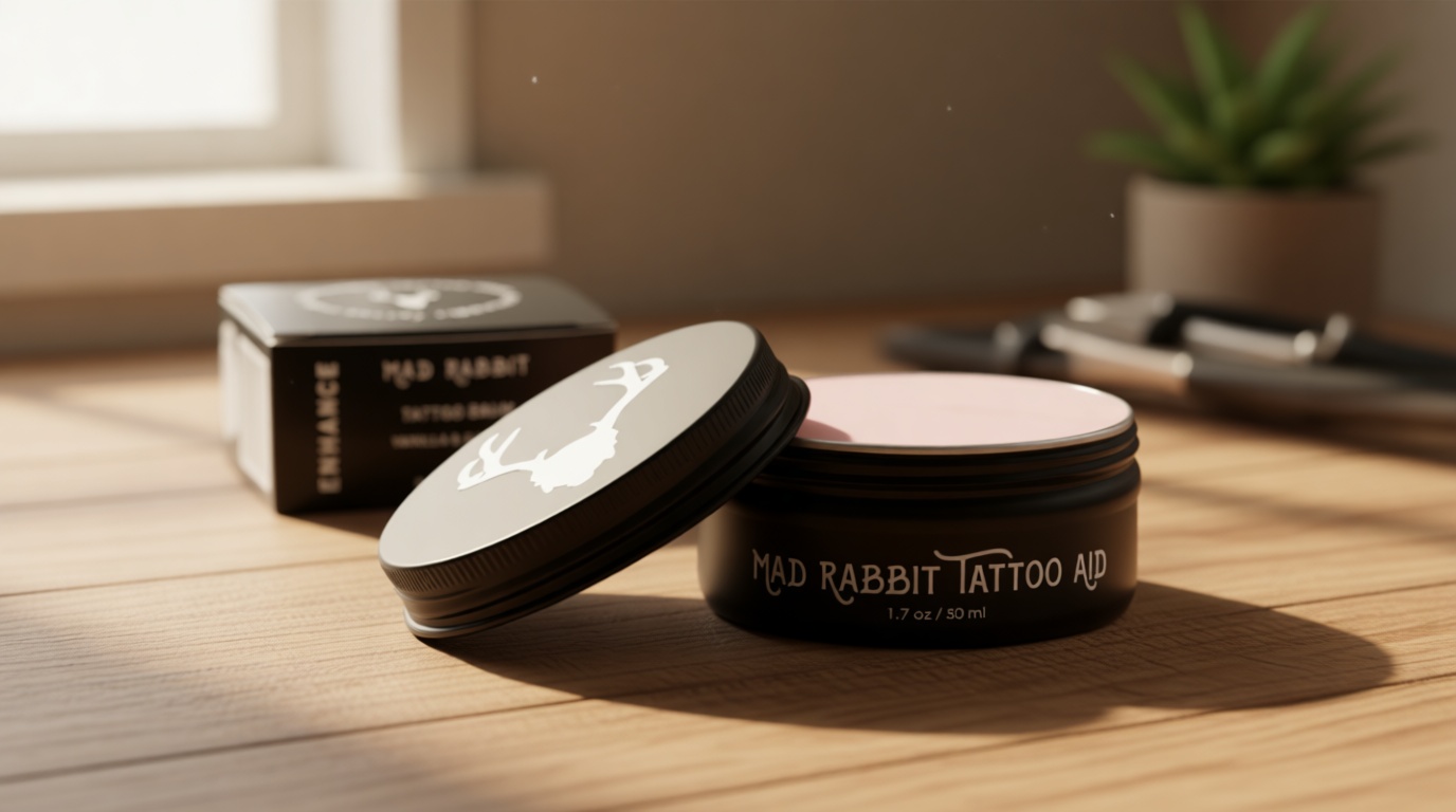Mad Rabbit Tattoo Balm & Aftercare Cream- Color Enhancement that Revives Old Tattoos, Hydrates New Tattoos, Made With Clean Ingredients + Petroleum Free, Daily Tattoo Lotion Moisturizer & Brightener