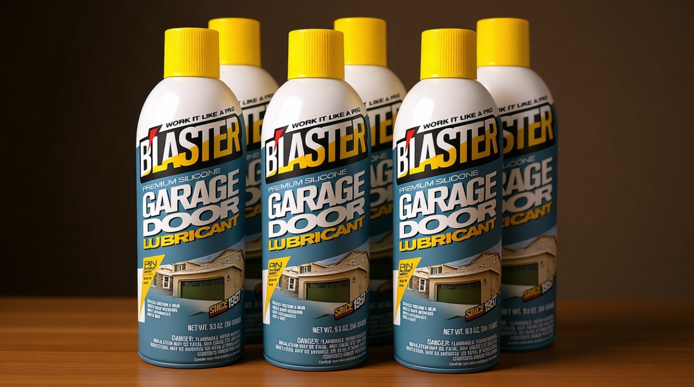 B’Laster Garage Door Lubricant Spray – Premium Silicone Garage Door Lube – Reduces Friction, Quiets Noisy Operation, Tack-Free Formula that Won’t Attract Dust or Dirt – 9.3oz (Case of 6)