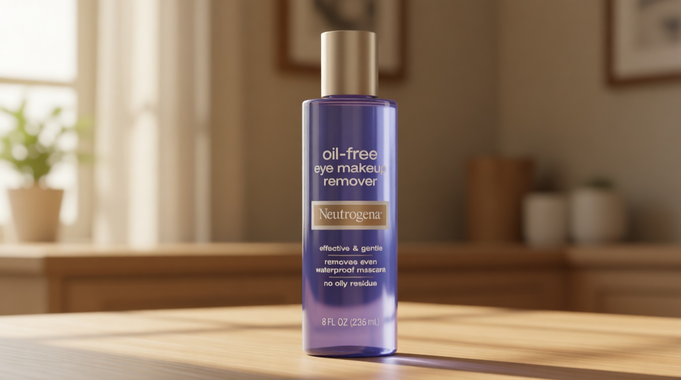 Neutrogena Gentle Oil-Free Eye Makeup Remover & Cleanser for Sensitive Eyes, Dissolves Waterproof Mascara, Non-Greasy Liquid Makeup Remover, Dermatologist & Ophthalmologist Tested, 8 fl. oz