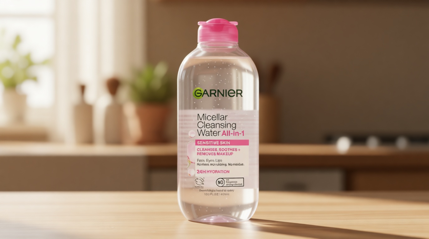Garnier Micellar Water, Hydrating Facial Cleanser & Makeup Remover, Suitable for Sensitive Skin, Vegan, Cruelty Free, 13.5 Fl Oz (400mL), 1 Count