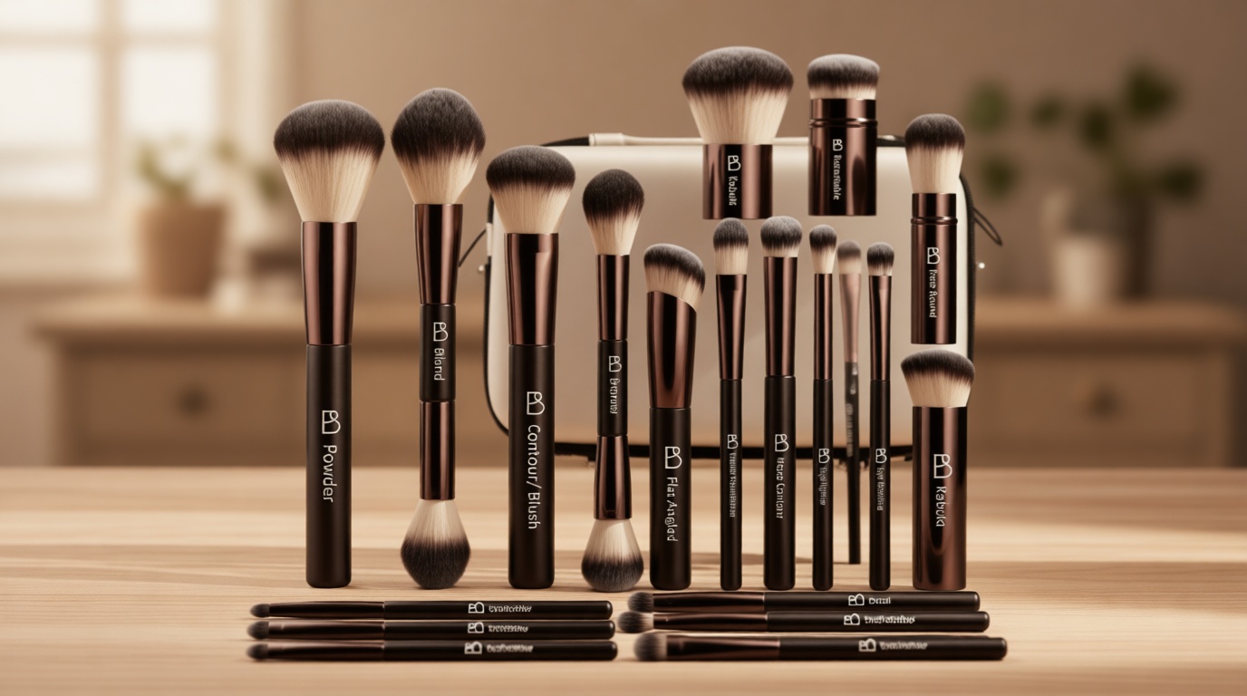 Professional Makeup Brushes BS-MALL with Travel Case, Premium Synthetic Foundation Brushes, Concealer Blush Eyeshadow Brush Kit, Labeled for Beginners & Pro, Ideal for Daily Makeup & Gift