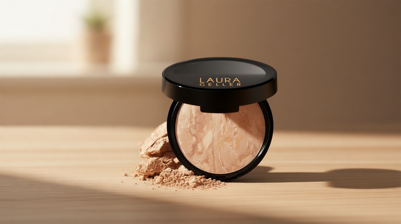 LAURA GELLER NEW YORK Award-Winning Baked Balance-n-Brighten Color Correcting Powder Foundation - Fair - Buildable Light to Medium Coverage - Demi-Matte Natural Finish