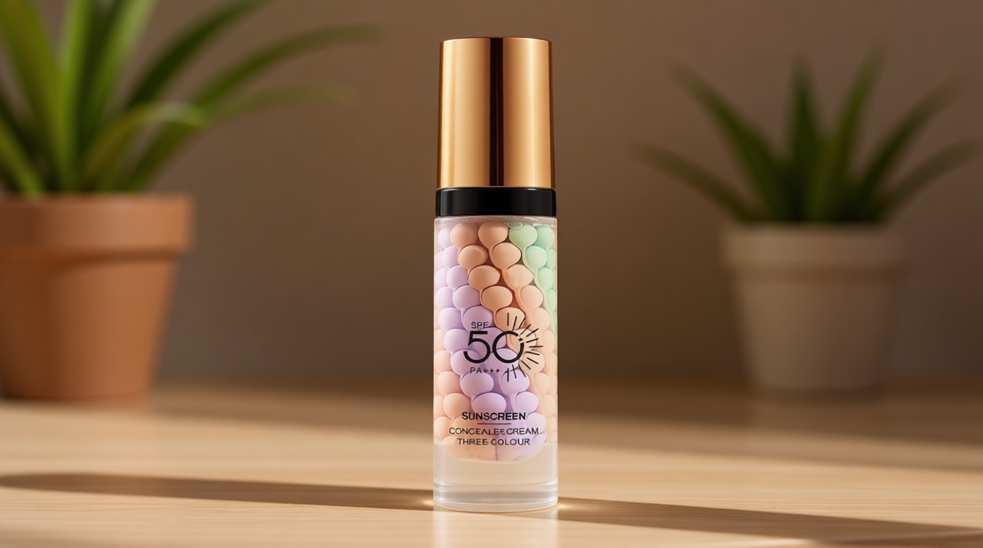 3 In 1Primer for Face Before Makeup,Sunscreen Isolation Cream, SPF 50, One Step Color Corrector Face Primer, Blurs Imperfections Oil Control & Moisturizing Skin Tone Correcting,Radiance Skin