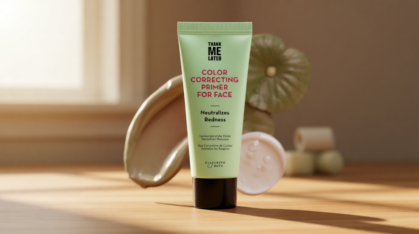 Elizabeth Mott Thank Me Later Color Correcting Face Primer - Niacinamide and Cica Soothes and Neutralizes Uneven Skin Tone and Facial Redness - Grips Makeup for Long-Lasting Wear - Cruelty-Free, 30g