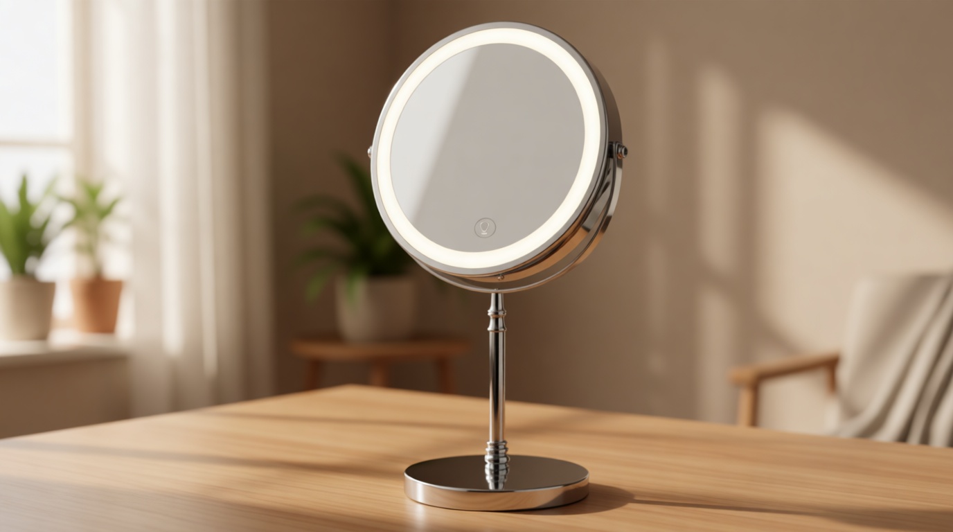 DEIOVWXS Makeup Mirror, 3000mAh Rechargeable Double-Sided Magnifying Vanity Mirror with 3 Colors, 1X/10X, Adjustable Brightness, Gifts for Mom, Mothers Day, Women, Wife, Girls, Dorm Room Essential