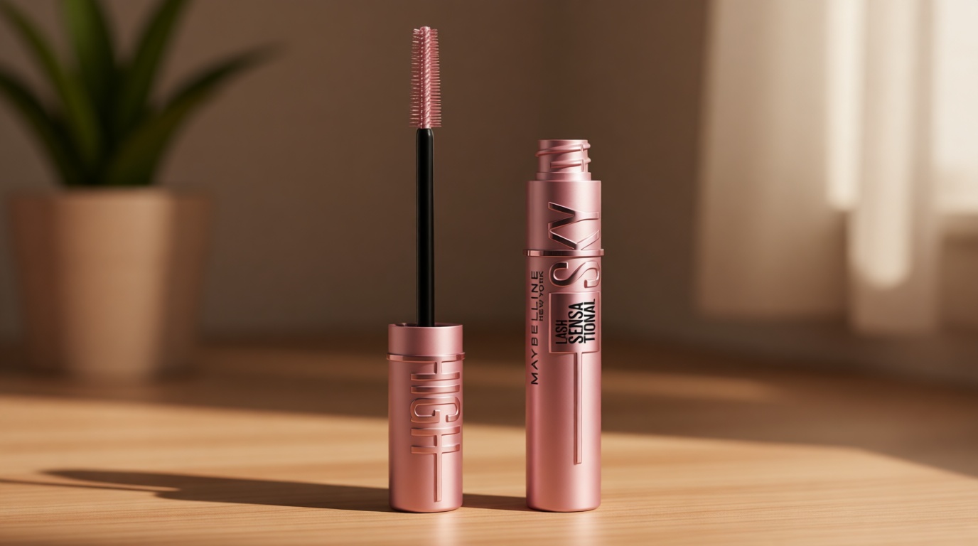 Maybelline Lash Sensational Sky High Washable Mascara Makeup, Volumizing, Lengthening, Defining, Curling, Multiplying, Buildable Formula, Very Black, 1 Count