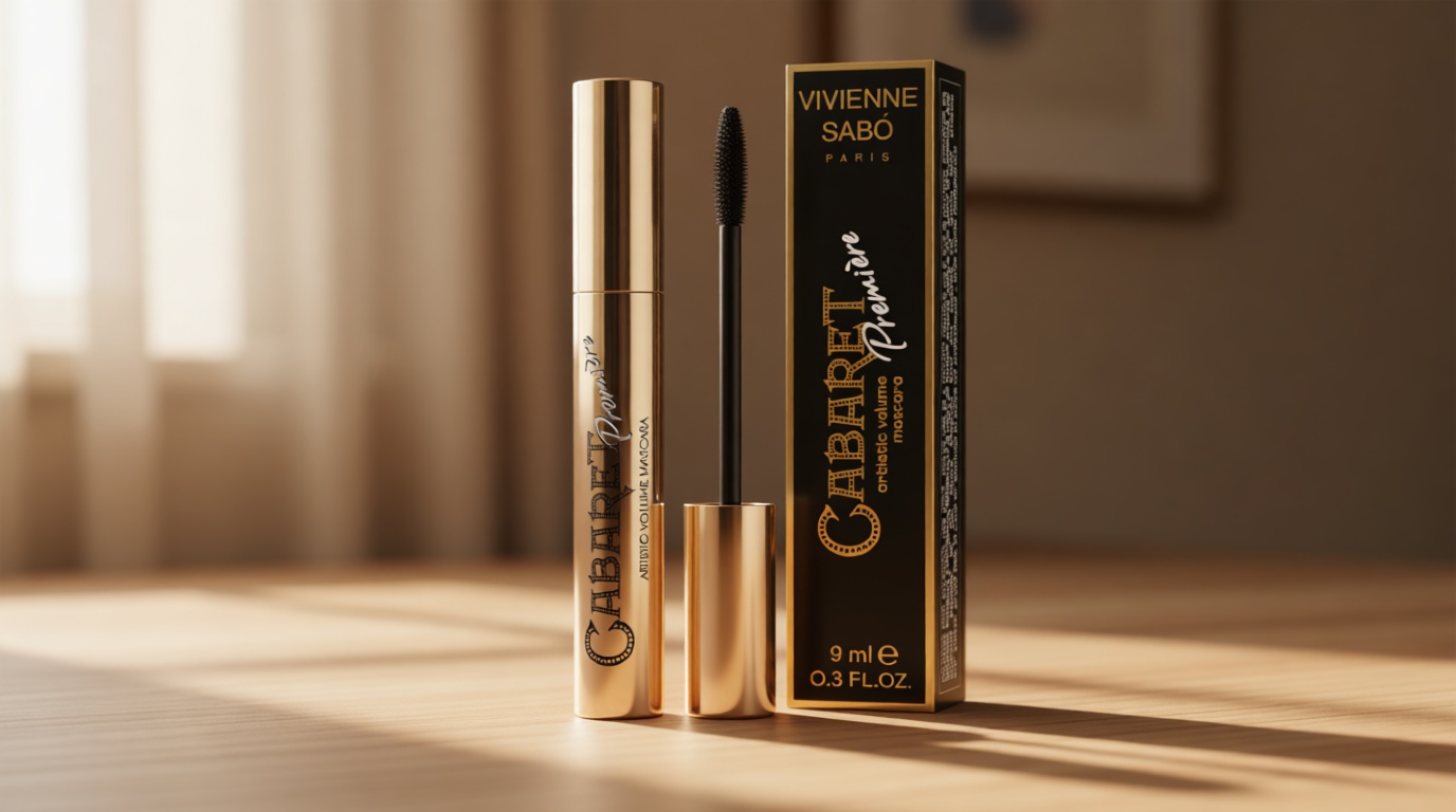 Vivienne Sabó Cabaret Premiere Black Mascara, Volume and Length, Defining, Curling, No Flaking, No Clumping, Smudge Proof, Washable, Cruelty-Free, Made in Europe, (01 Black), 0.3 Fl Oz, 1 Pack