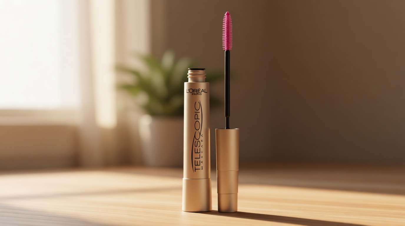 L’Oreal Paris Makeup Original Telescopic Mascara, Separating Mascara Volume and Length Formula, Washable, Black Brown, 0.27 Fl Oz., 1 Count