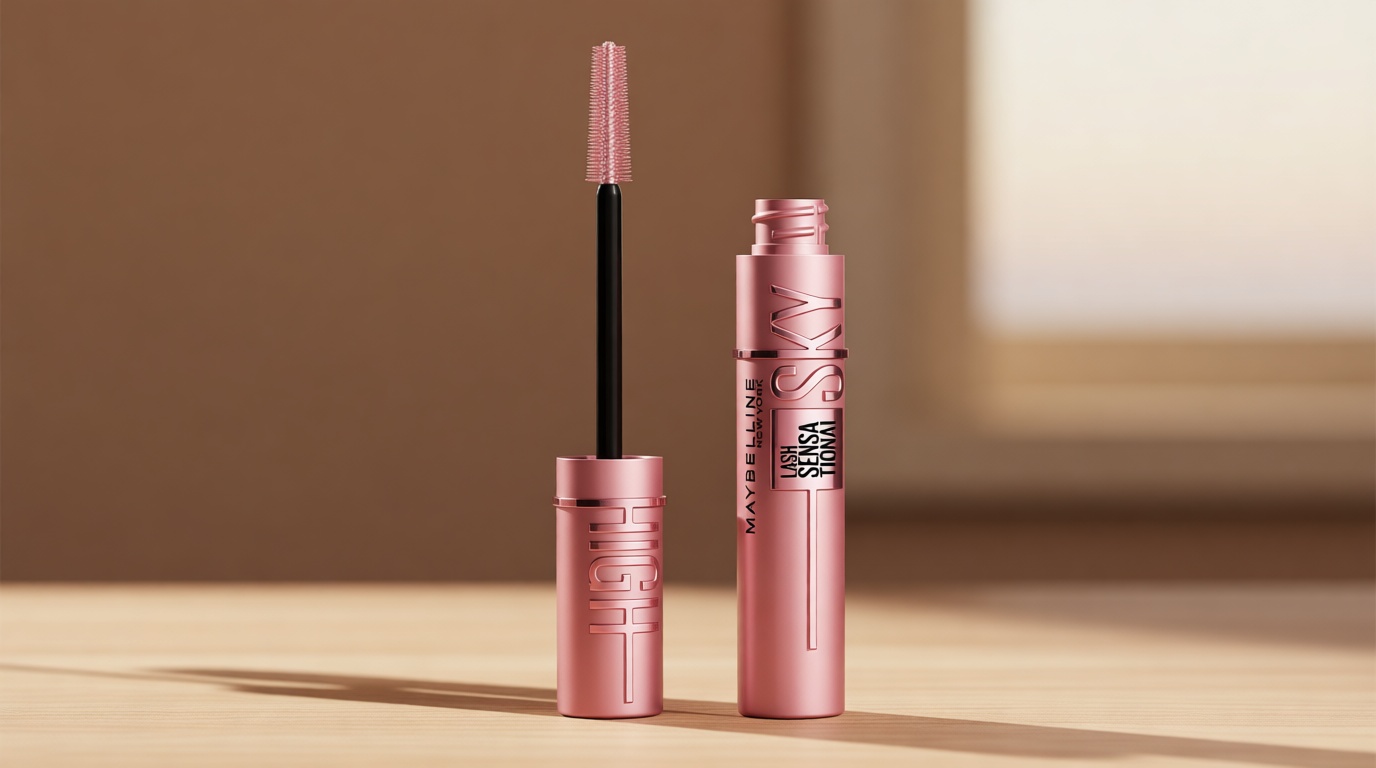 Maybelline Lash Sensational Sky High Washable Mascara Makeup, Volumizing, Lengthening, Defining, Curling, Multiplying, Buildable Formula, Blackest Black, 1 Count