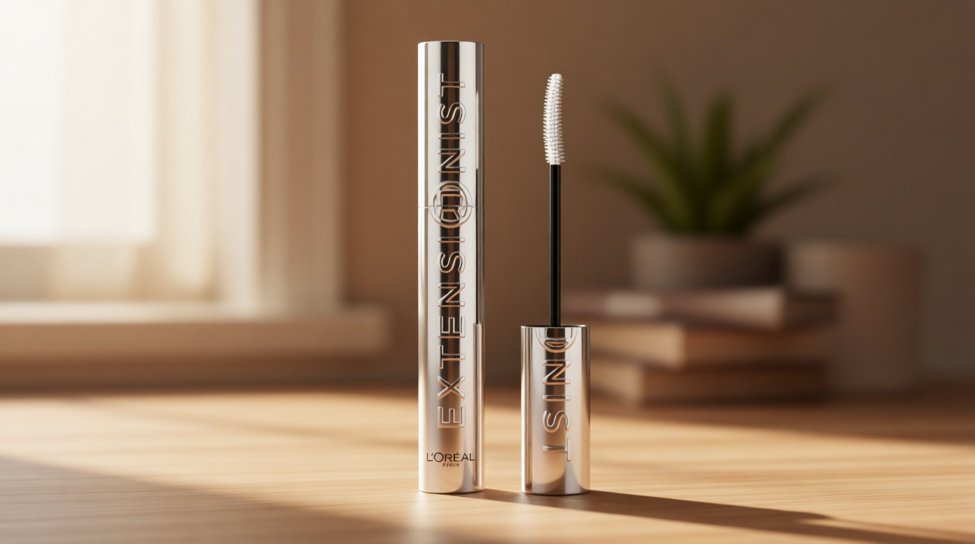 L'Oreal Paris Extensionist Mascara, Lengthening, Volumizing, and Curling Formula For a Lash Extension Eye Makeup Look, Washable Blackest Black