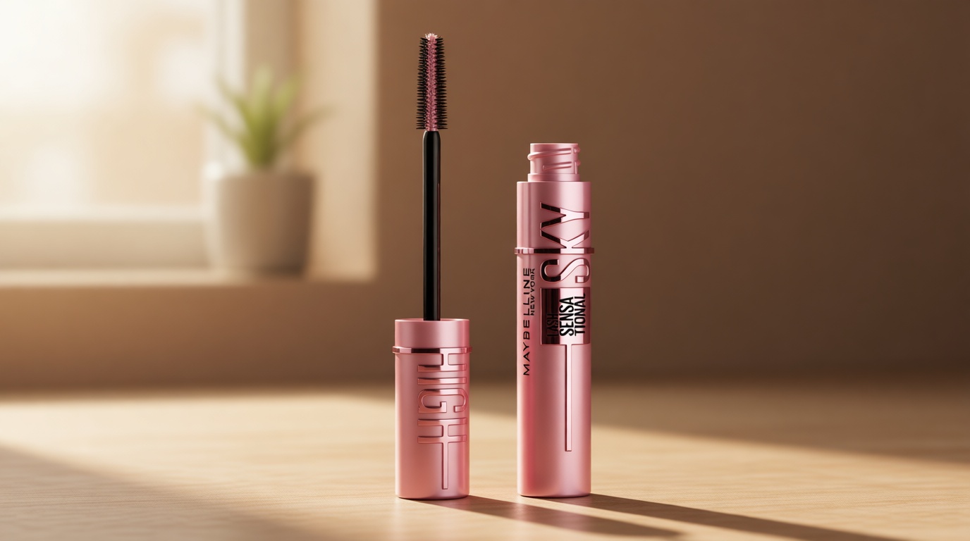 Maybelline Lash Sensational Sky High Washable Mascara Makeup, Volumizing, Lengthening, Defining, Curling, Multiplying, Buildable Formula, Very Black, 1 Count