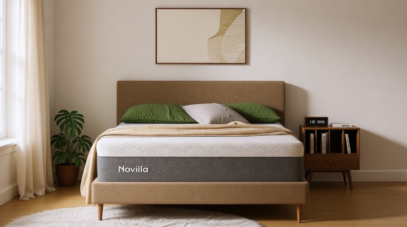 Novilla Queen Size Mattress, 12 inch Gel Memory Foam Mattress for a Cool Night Sleep & Pressure Relief, Medium Firm Feel with Motion Isolating, Bliss OEKO-TEX STANDARD 100