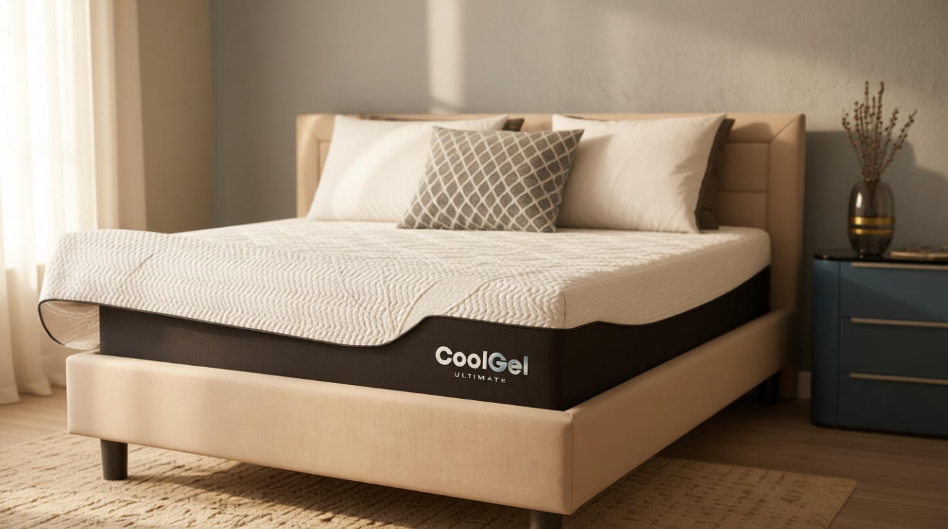 Classic Brands Cool Gel Chill Memory Foam 14-Inch Mattress with 2 BONUS Pillows |CertiPUR-US Certified |Bed-in-a-Box, Queen