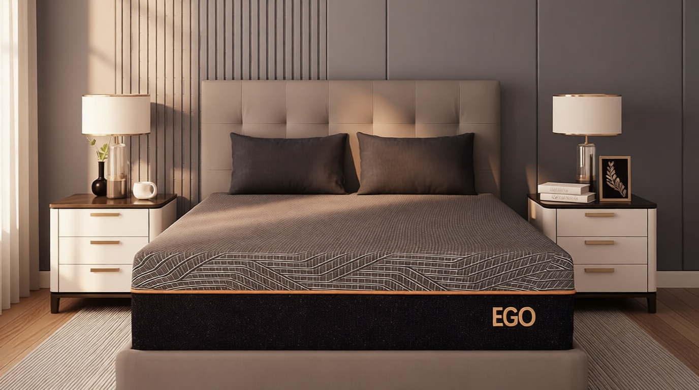 EGOHOME 12 Inch Queen Memory Foam Mattress for Back Pain, Cooling Copper Gel Bed in a Box, Foam Made in USA, CertiPUR-US Certified, Therapeutic Medium Firm, Double 60x80x12 Black OEKO-TEX STANDARD 100