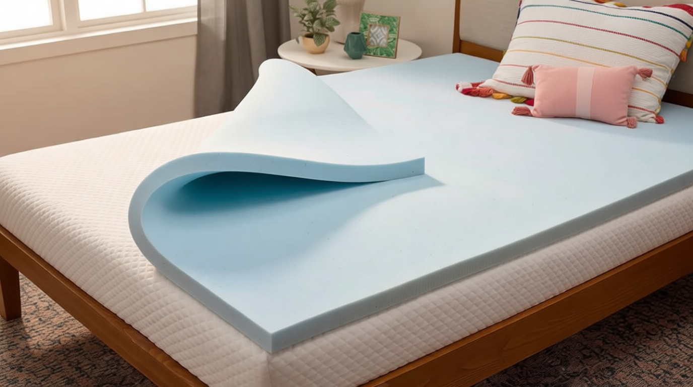 Linenspa Memory Foam Mattress Topper, Queen Size - 2 Inch Gel Infused Memory Foam - Plush Feel - Cooling and Pressure Relieving - CertiPUR Certified OEKO-TEX STANDARD 100