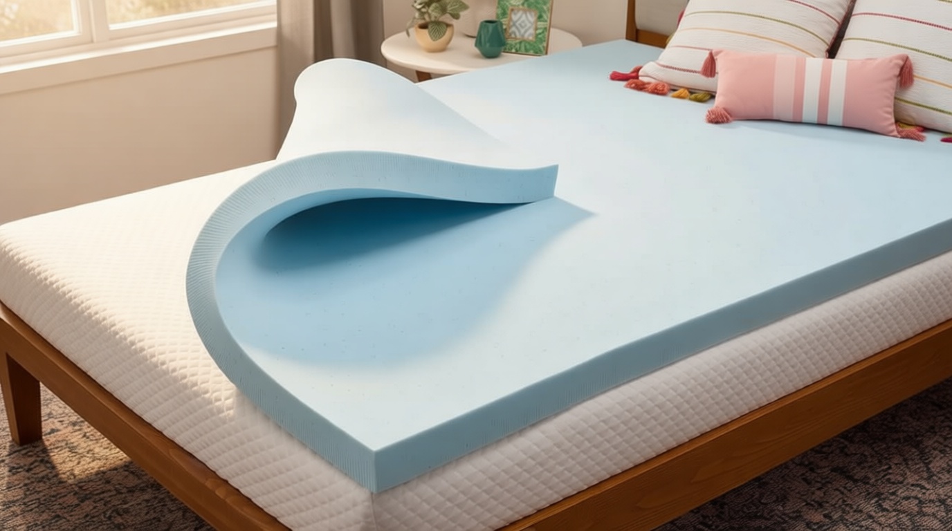 Linenspa Memory Foam Mattress Topper, Queen Size - 3 Inch Gel Infused Memory Foam - Plush Feel - Cooling and Pressure Relieving - CertiPUR Certified OEKO-TEX STANDARD 100