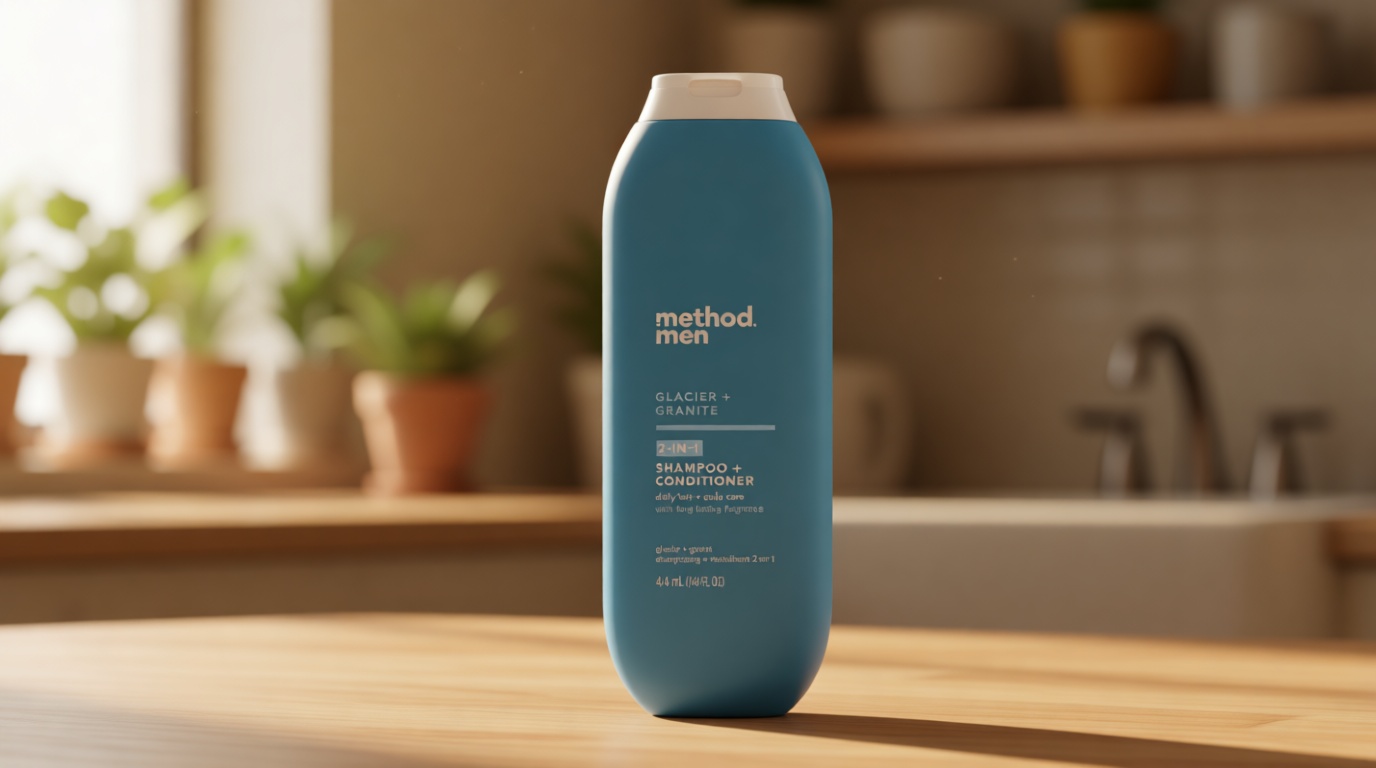 Method Men 2-in-1 Shampoo and Conditioner, Glacier + Granite - Cleans and Conditions with Argan and Jojoba Oil - Made without Parabens - 14 oz