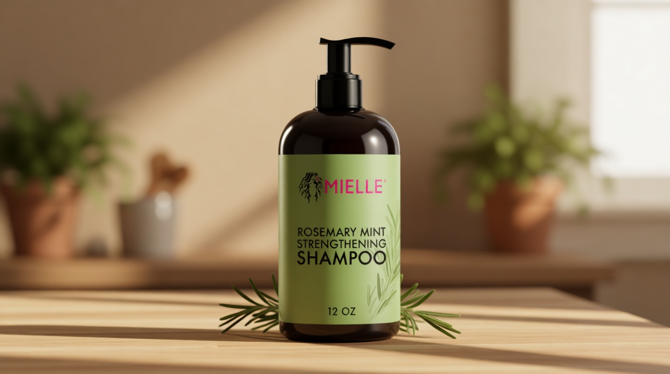 Mielle Organics Rosemary Mint Hair Strengthening Biotin Shampoo - Moisturizing Hair Shampoo for Women and Men to Gently Cleanse, Repair & Protect Strands (12 oz)