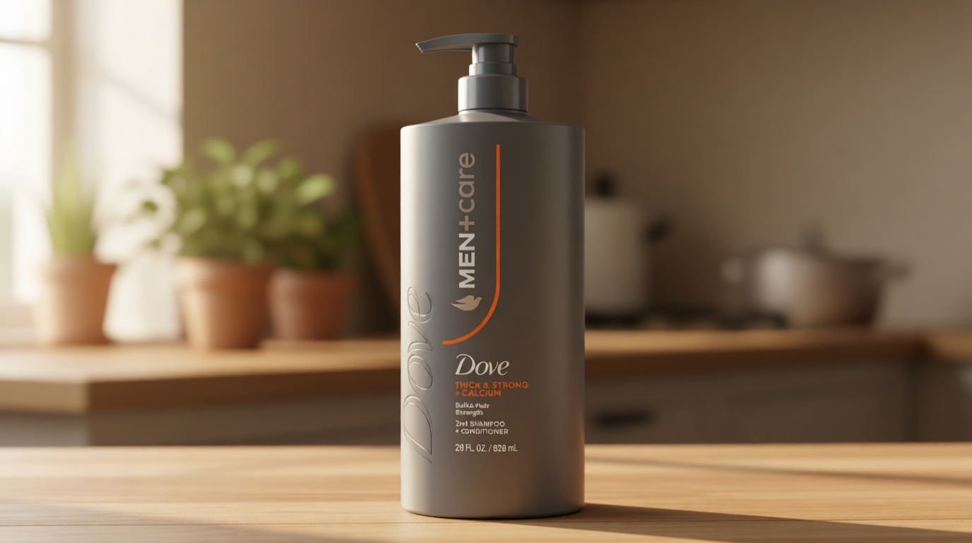 DOVE MEN + CARE Shampoo 1 count Thick & Strong, Builds Hair Strength, with Calcium 28 Fl oz